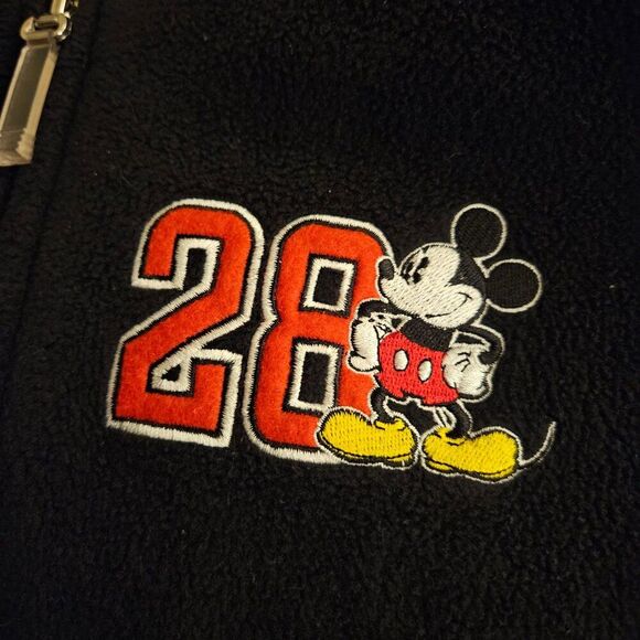 Disney Mickey Mouse 28 Hoodie Jacket XL Extra Large Black Full Zip Retired - Picture 2 of 6